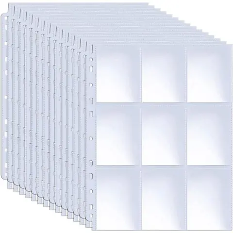 Protège-Cartes 32 Pièces 576 Poches Recto Verso Feuilles Reliure Transparent Jeu