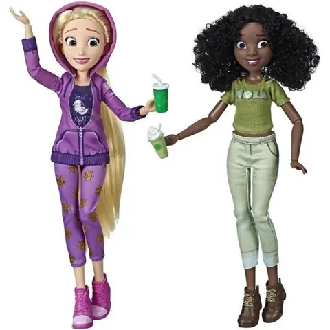 Disney Princesses - Poupees tendances Comfy Squad Raiponce et Tiana - 30 cm