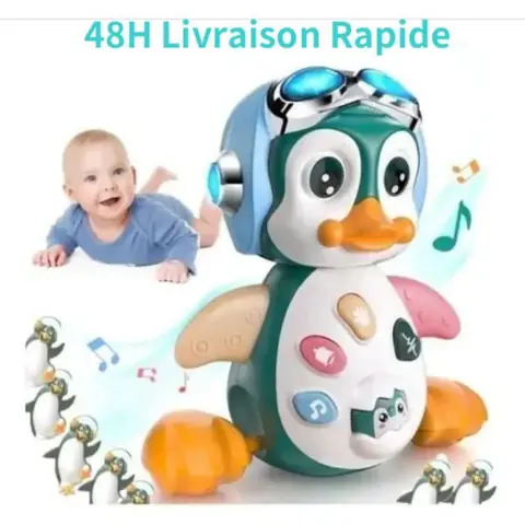 Jouet Musical Bébé 6-12 MoisJouet Musical Enfant 1 anJouets Rampants avec Musique et lumièresJouet d éveil pour Enfant