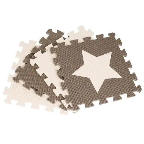 Tapis de jeu en mousse pour bébé Luxstore EVA Puzzle - 12 dalles (32.5 x 32.5 x 1cm) - Blanc Rose Gris