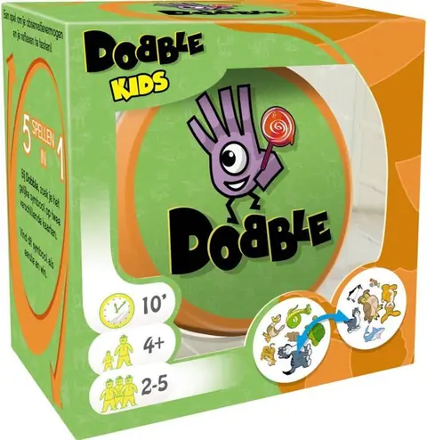 Jeu de société - ASMODEE - Dobble Kids FR/NL - 30 cartes - 5 mini jeux - 2 à 5 joueurs