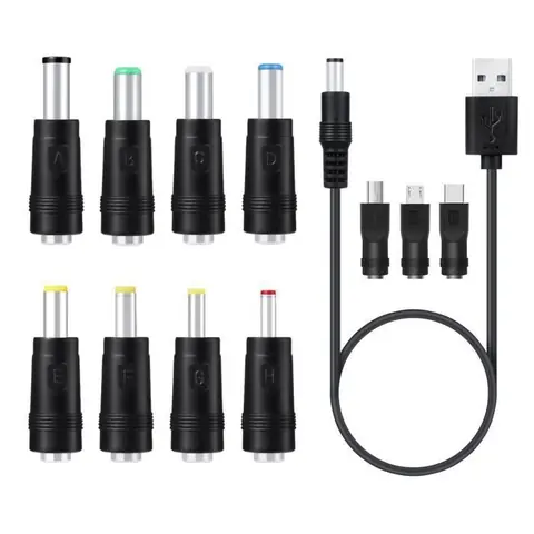 Universel Cble dAlimentation USB vers DC 5V avec 11 Pcs Connecteurs pour Camra Tablette PC Tlphone couleurs mu CABLE DALIMENTATION