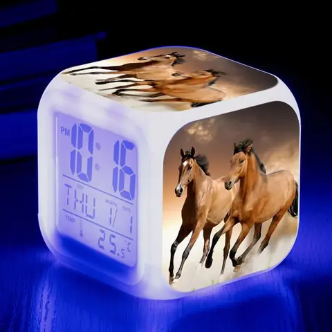 Réveil Numérique de Cheval pour Enfant avec Affichage LED pour EnfantTable BureauCadeau dAnniversaire Noël-Style 3