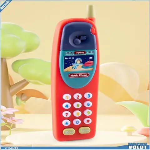 Ashata Téléphone jouet pour bébés Téléphone portable jouet pour bébés téléphone portable pour jeux talkie-walkie Bleu foncé Rouge