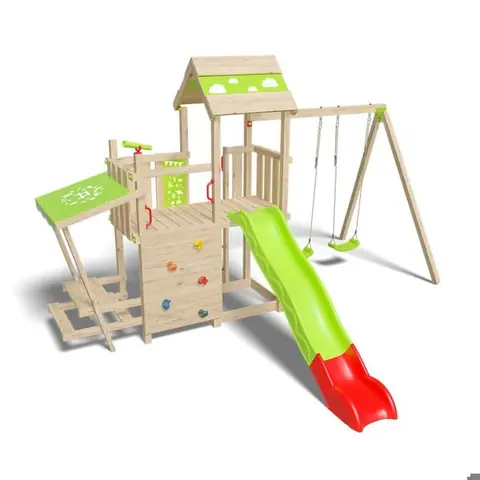 Aire de jeux bois 220 m ZESTY XPRESSION - 12 enfants