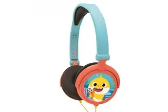 BABY SHARK Casque stéréo filaire pliable pour enfants avec limitation de volume d'écoute -