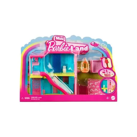 Coffret Barbie : La Maison de Poupée + 1 Figurine + 2 Accessoires - Set Mini Barbieland + 1 Carte tigre