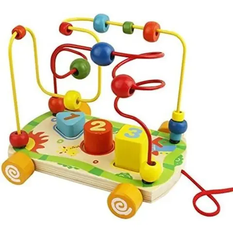 Bois Labyrinthe de Perles Boulier Jouet Enfant 1 an Circuit de Motricité Montessori Bebe Jeux Educatif 18 Mois Fille Garcon