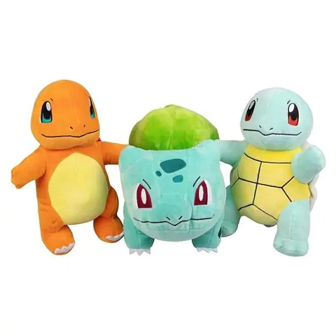 Mignon Lot de 3 peluches Pokémon de 203 cm - Bulbasaur - Charmander - Squirtlе - Peluche douce et confortable grand jouet en pel1