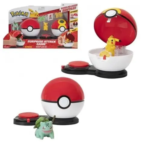 Pack de jeu Pokémon - Attaque Surprise - 2 figurines - 2 boules dattaque - 3 modes de jeu