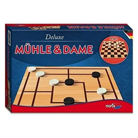 Jeu de société - DELUXE - 606108012 - Moulin et Dames - Multicolore - 2 joueurs