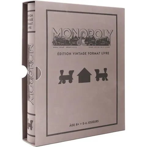 Monopoly édition vintage - Format livre - Jeu de société - MEGABLEU - Dès 8 ans