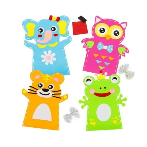 Kits de Couture Marionnettes Pack de 4 Kit de Couture en Feutre Kit de Couture pour Enfant Kit Couture Animaux Kit Couture Debutant