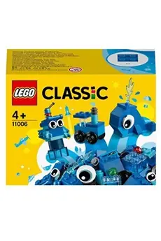 LEGO® 11006 Classic Briques Créatives Bleues, Jeu Éducatif pour Enfants +4 ans, Set avec Jouet Robot, Train et Baleine