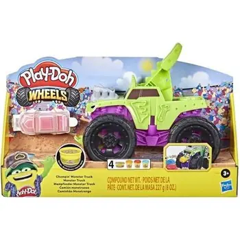 PLAY-DOH - Wheels - Jouet Monster Truck avec voiture et 4 couleurs