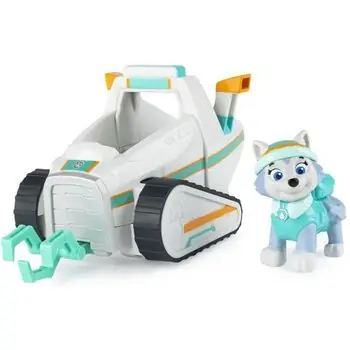 LA PAT' PATROUILLE - VEHICULE + FIGURINE EVEREST - 6061802 - Véhicule 15 cm Avec 1 Figurine À Collectionner Paw Patrol - Jouet 3 Ans