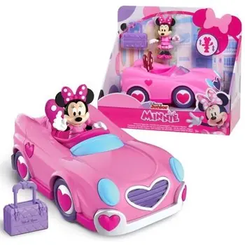 Minnie, Véhicule avec 1 figurine 7,5 cm et 1 accessoire, Modèle Voiture, Jouet pour enfants dès 3 ans, MCN181