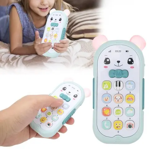 SURENHAP Jouet de téléphone de bébé Jouet de Téléphone Bébé Téléphone Portable de Simulation Enfants jeux dactivite (Bleu clair)