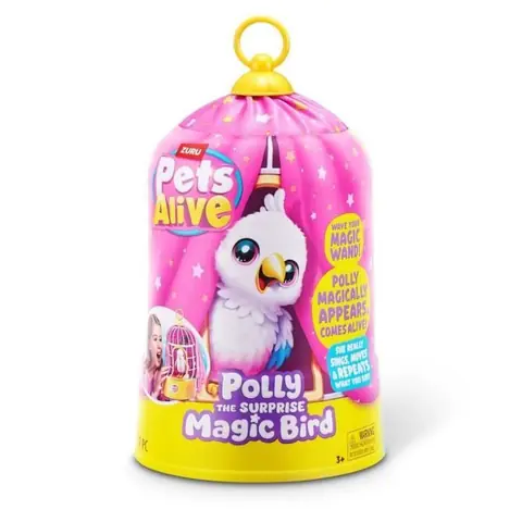 Oiseau interactif - PETS ALIVE - Polly Magic Bird - Réagit au toucher - Chante et bouge - À partir de 3 ans