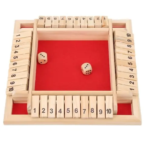 Jeu de société en bois - Beaux jeux - 10 chiffres - 4 faces