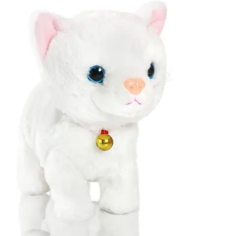 Jouet animal en pelucheChat électronique interactif - Miaulements - Cadeau compagnon pour enfants  Jouet 3+ Ans (blanc)