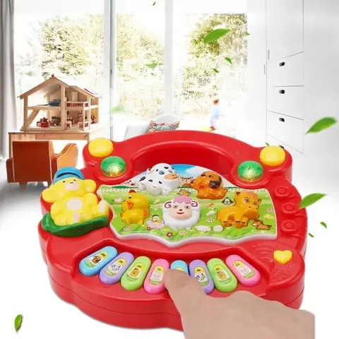 Jouets Musicaux - KEENSO - 85433 - Piano Electronique - Couleurs Jaune et Rouge - Pour Enfants à Partir de 3 Ans