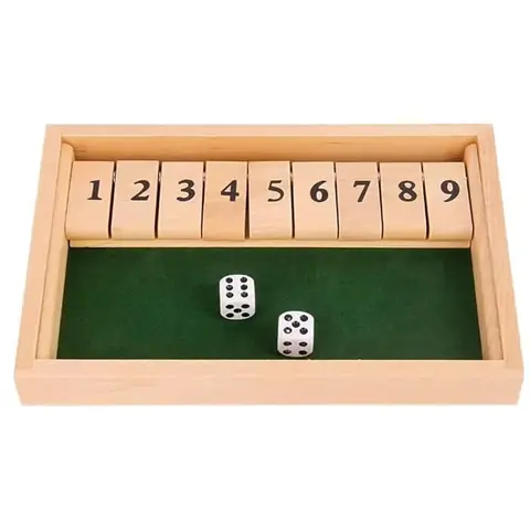 Jeu de société - Shut The Box - Bois Classique - Jeu de dés - Éducatif pour enfants