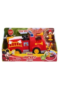 Mickey, Camion de Pompier , avec fonctions sonores et lumineuses, 2 figurines incluses, Jouet pour enfants dès 3 ans, MCC00