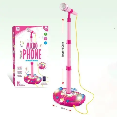 Microphone Karaoké Enfant - KARAOKE - Rose - 3 ans et plus - Multifonction - Piles fournies Rose YYV