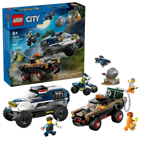 LEGO City 60449 – La course-poursuite de la voiture de police tout-terrain 467 pièces dès 6 ans
