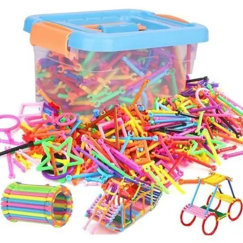 Jeu de construction magnétique - AMOUNE - 500 pièces - Pour enfant de 3 ans et plus