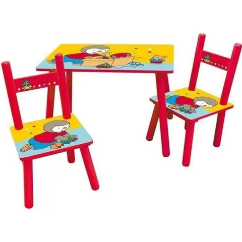 TCHOUPI Table rectangulaire 415x61x42 cm + 2 chaises 495x31x315cm