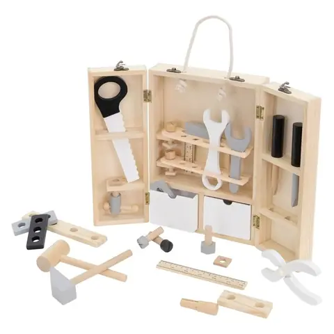 Joyz Boîte à Outils pour Enfants avec 8 Outils Mallette en Bois Jouet Montessori 1 An + Jouets Pédagogiques/Educatif Caisse à Ou