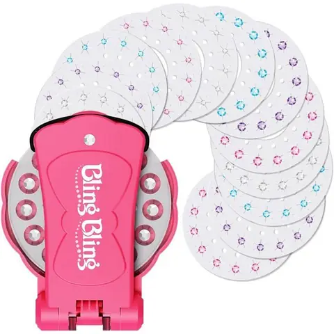 Kit de coiffure créative - Outil à strass - 180 gemmes colorées - Cadeau pour filles - 4 ans et plus