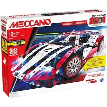 MECCANO - COFFRET SUPERCAR 25 MODÈLES MOTORISÉS - 6062054 - Voiture Enfant Motorisée & Jeu de Construction - 25 Modèles à Construire