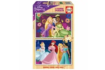 Puzzles 2 X 50 pcs disney princess en bois