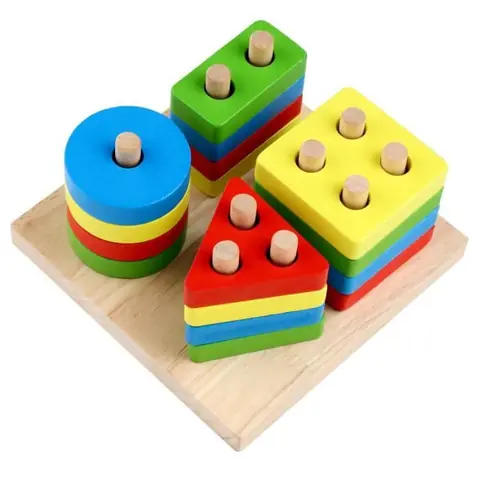 Jouets en Bois - Formes À Trier Empiler - Jeu de Tri Couleurs