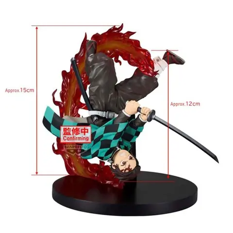 Figurine - BANPRESTO - Tanjiro Kamado - 15 cm - Vibration Stars Plus - Effet flammes translucides