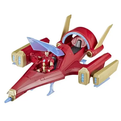 Vaisseau dIron Man avec 1 figurine 10cm incluse Dès 4 ans Avengers Marvel