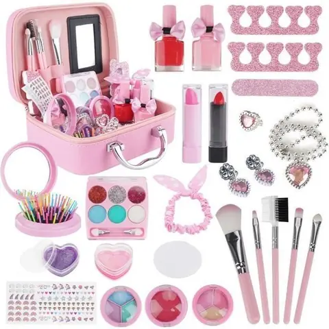 Maquillage Enfant FilleJouet Fille de Maquillage Lavable et Non ToxiqueCadeau de Noël Anniversaire pour Fille 3 4 5 6 7 8 Ans27