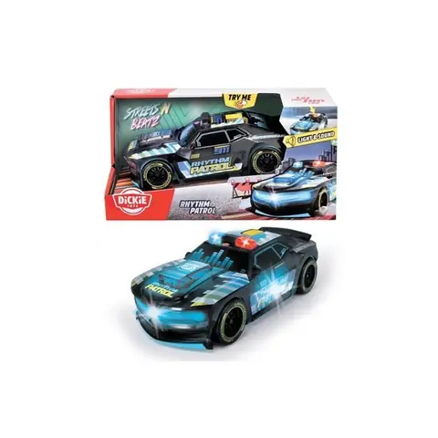 Voiture Dickie - Light Streak Rhythm Patrol 20cm - Fonctions Sonores et Lumineuses - Pour Enfants dès 3 Ans
