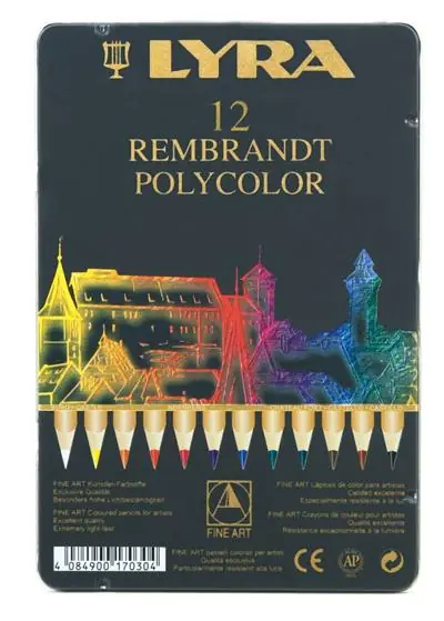 Boîte métal 12 crayons Rembrandt Polycolor