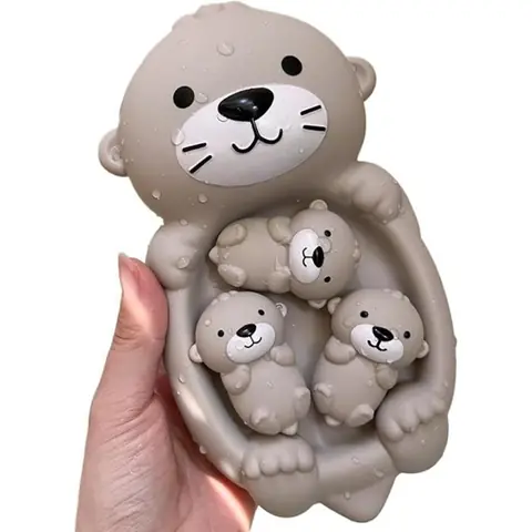 Jouets de Bain - Non spécifié - Loutres Flottantes - 4 Pièces - Caoutchouc - Mixte