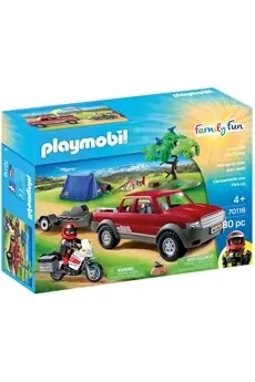 Jeu Family Fun Pick-up et moto avec tente