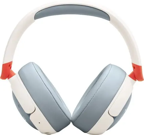 Casque circum-auriculaire sans fil JBL Junior 470NC pour enfants avec réduction active du bruit Blanc Gris et Orange