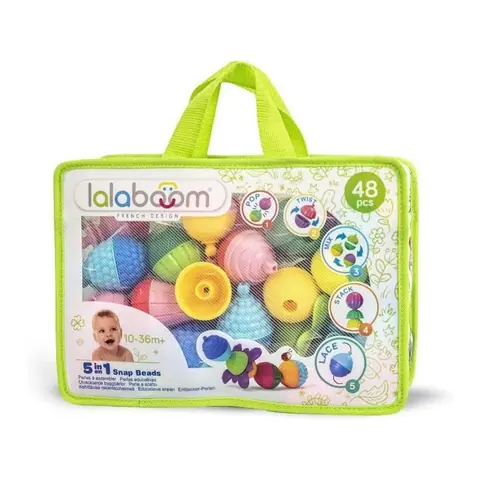 Jeu créatif perles et accessoires Lalaboom 48 pièces - Enfant - A partir de 10 mois - Multicolore - Vert - Mixte