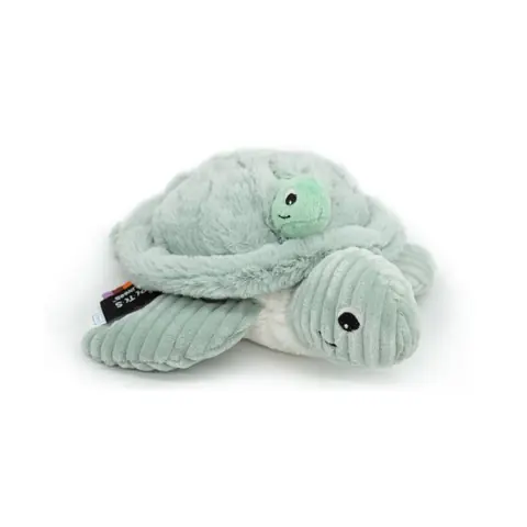 Peluche - Les Déglingos - Sauvenou - Tortue géante - Bébé inclus - 50 cm - Vert menthe