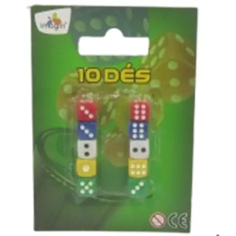 Dés à jouer - IMAGIN - Dés multicolores - 10 dés - Multicolore - Pour enfants à partir de 3 ans