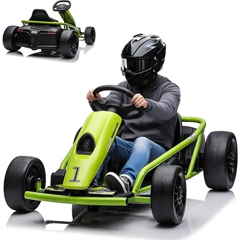 Voiture Électrique Enfant Rechargeable -Design Sécurisé & Facile à Conduire -Cadeau Parfait - Voiture Téléguidée Extérieur-Vert
