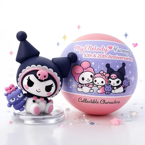Œuf Surprise 65mm – Capsule Mystère Sanrio My Melody / Kuromi – Figurine Kawaii – Jouet Cadeau Enfant